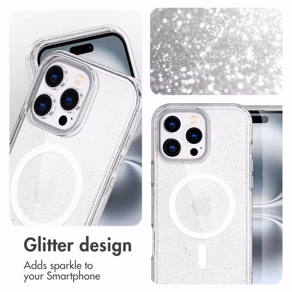 imoshion Sparkle Backcover met MagSafe Apple iPhone 16 Pro - Glitter Transparant