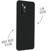 Accezz Liquid Silicone Backcover Samsung Galaxy A72 - Zwart