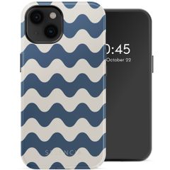 Selencia Vivid Tough Backcover met MagSafe iPhone 14 - Wave Vibes Classic Blue