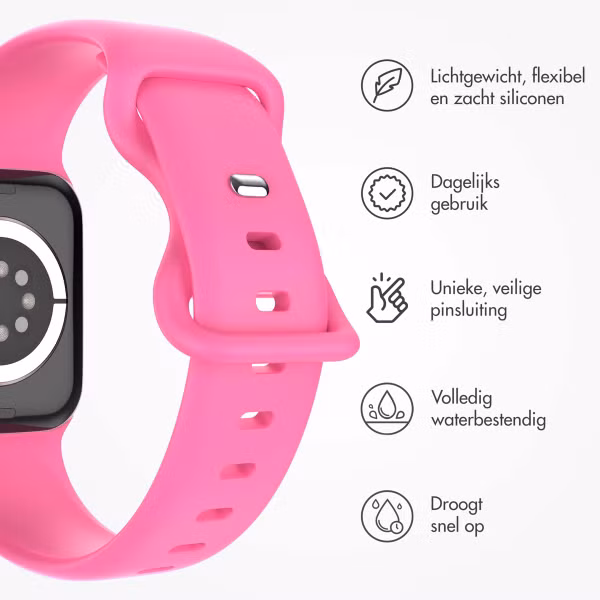 imoshion Siliconen⁺ bandje Apple Watch Series 1 t/m 11 / SE / Ultra (44/45/46/49 mm) - Maat M/L - Barbie Pink