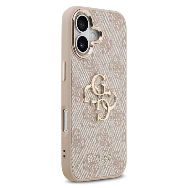 Guess 4G Metal Logo Backcover Apple iPhone 17 - Gold Edge - Pink