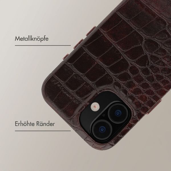Selencia Croco Backcover met MagSafe Apple iPhone 16 - Choco Brown