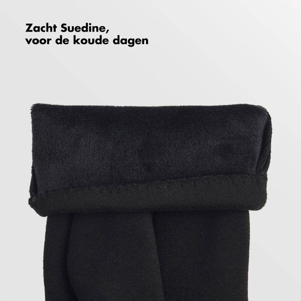Selencia Suède Look Touchscreen Handschoenen - Mannen - Maat L - Zwart