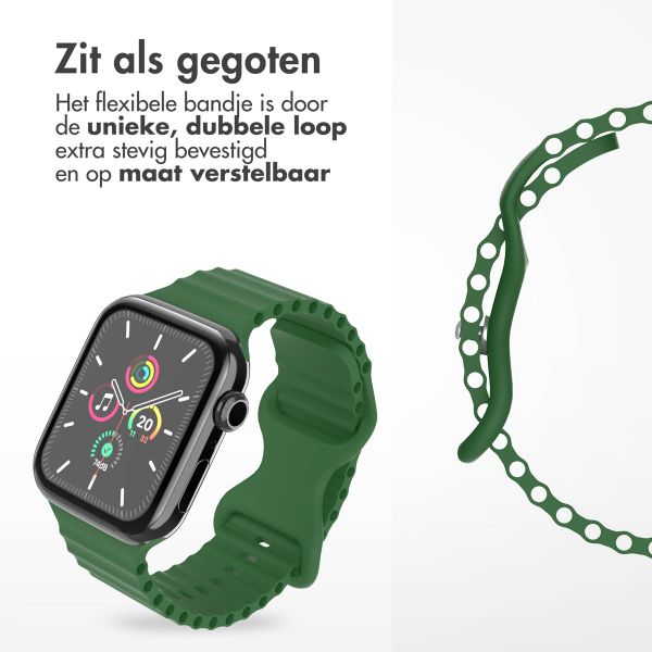 imoshion Athletic siliconenbandje Apple Watch Series 1 t/m 9 / SE (38/40/41 mm) | Series 10 / 11 (42 mm) - Donkergroen