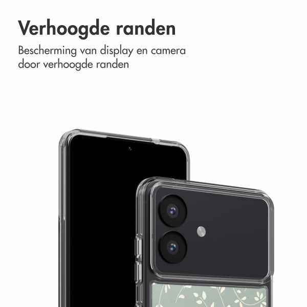 imoshion Design hoesje Samsung Galaxy S26 Plus - Smoke Green Flowers