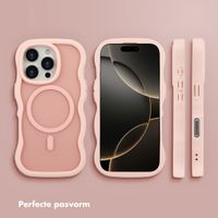 Selencia Wavy Backcover met MagSafe Apple iPhone 16 Pro - Soft Pink