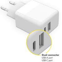 Accezz Wall Charger met Lightning naar USB-C kabel - Oplader - MFi certificering - 20 Watt - 1 meter - Wit