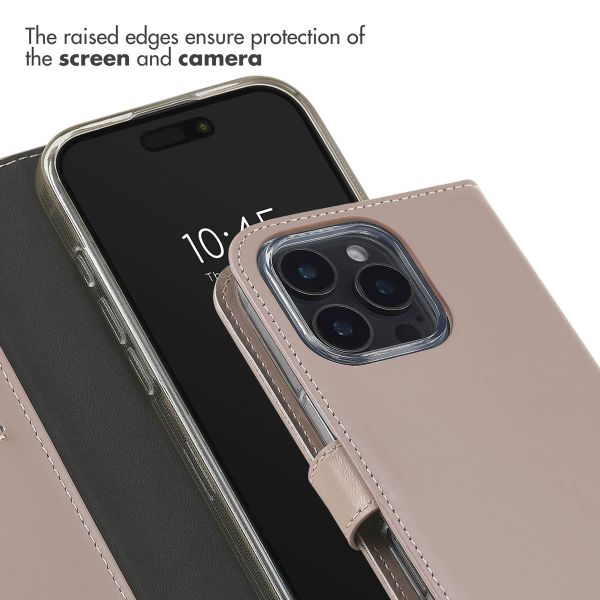 Selencia Genuine Leather Book Case Apple iPhone 16 Pro - Dusty Pink