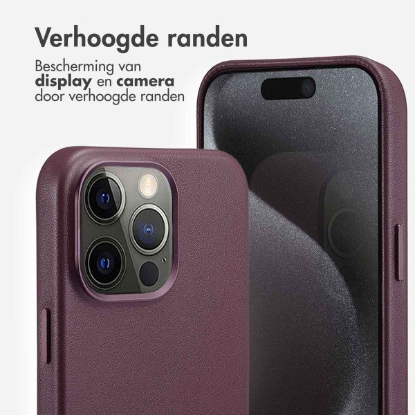 Accezz MagSafe Leather Backcover Apple iPhone 15 Pro Max - Heath Purple