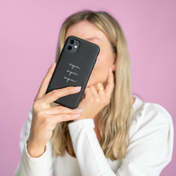 imoshion Design hoesje Galaxy A71 - Wijnen Wijnen Wijnen - Zwart