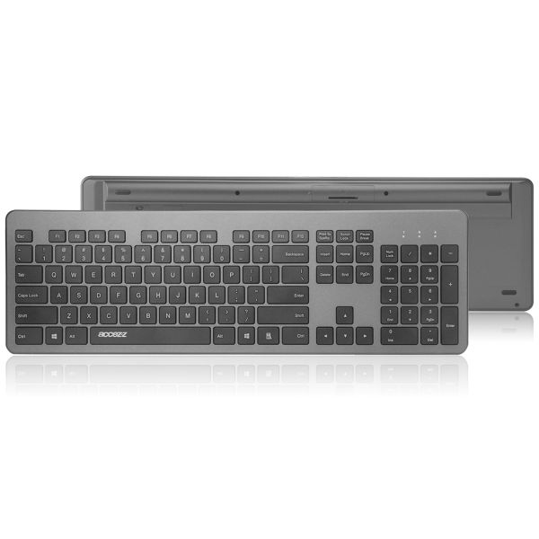 Accezz Premium Desktop QWERTY Bluetooth Keyboard - Grijs