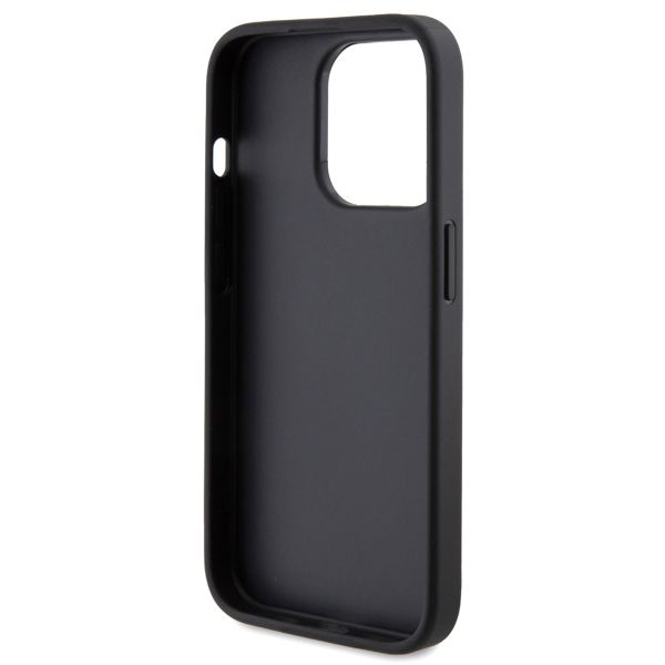 Guess 4G Metal Logo Glitter Backcover Apple iPhone 15 Pro - Zwart