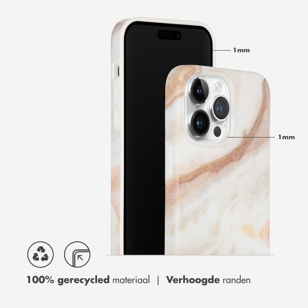 Selencia Aurora Fashion Backcover iPhone 14 Pro Max - Duurzaam hoesje - 100% gerecycled - Wit Marmer