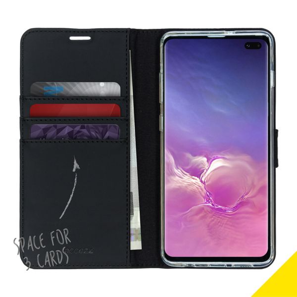 Accezz Wallet Softcase Bookcase Samsung Galaxy S10 Plus - Zwart