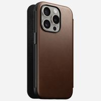 Nomad Modern Leather FolioBookcase Apple iPhone 15 Pro - Bruin