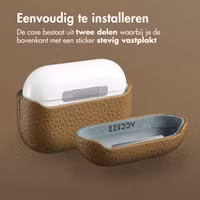 Accezz Echt Leren Case Apple AirPods Pro - Taupe