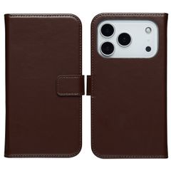 Selencia Echt Leren Bookcase Apple iPhone 17 Pro - Bruin