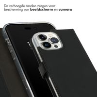 Selencia Echt Lederen Bookcase iPhone 14 Pro Max - Zwart