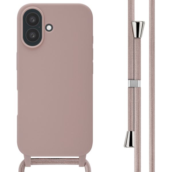 imoshion Siliconen hoesje met koord iPhone 16 - Sand Pink