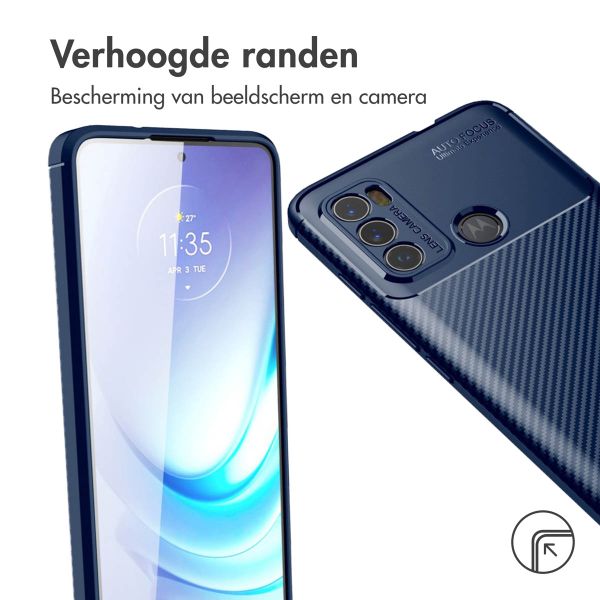 imoshion Carbon Softcase Backcover Motorola Moto G60 - Blauw