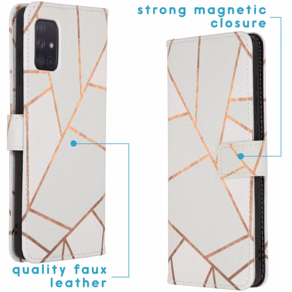 imoshion Design Softcase Bookcase Samsung Galaxy A71 - White Graphic