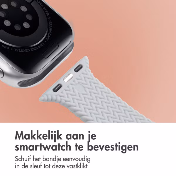 imoshion Siliconen geweven bandje Apple Watch Series 1 t/m 9 / SE (38/40/41 mm) | Series 10 / 11 (42 mm) - Grijs