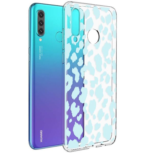 imoshion Design hoesje Huawei P30 Lite - Luipaard - Blauw