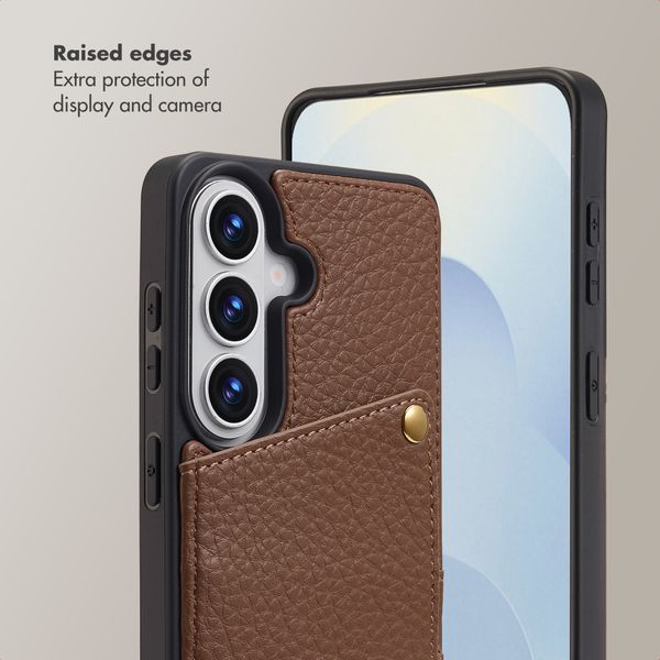 Selencia Nova Phone Case with Cord and Card Holder Samsung Galaxy S26 - Mocha Brown
