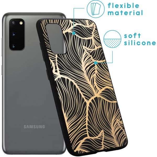 imoshion Design hoesje Samsung Galaxy S20 - Bladeren / Zwart