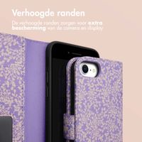 imoshion Design Bookcase iPhone SE (2022 / 2020) / 8 / 7 / 6(s) - Purple White Flowers