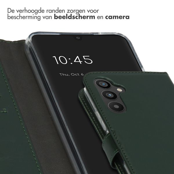 Selencia Echt Leren Bookcase Samsung Galaxy A34 (5G) - Groen