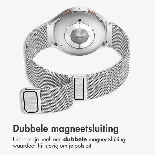 imoshion Milanees magnetisch bandje  - Universeel 20 mm aansluiting - Zilver