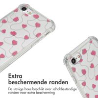 imoshion Design hoesje met koord Apple iPhone SE (2022 / 2020) / 8 / 7 - Dusty Rose Connected Hearts