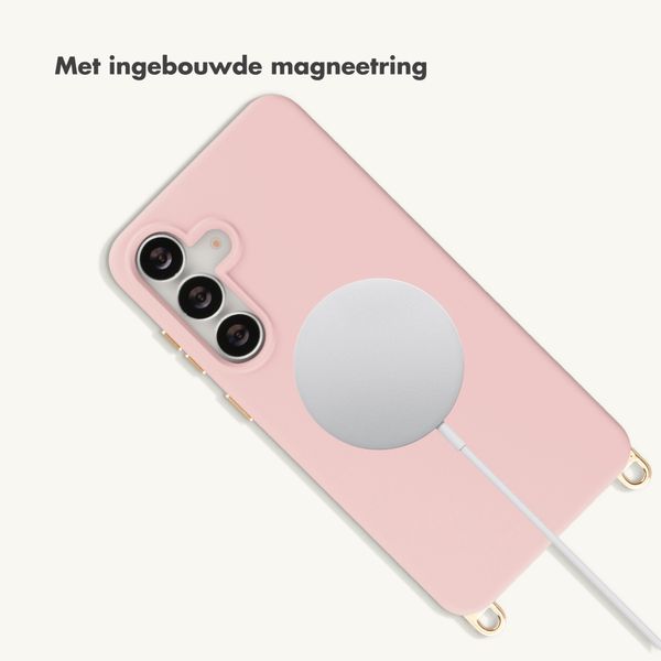 Selencia Rivièra MagSafe Backcover met afneembare haakjes Samsung Galaxy S25 FE - Sorbet Pink