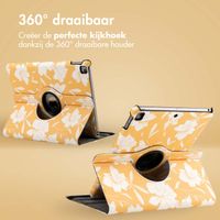 imoshion 360° Draaibare Design Bookcase iPad 9 (2021) / iPad 8 (2020) / iPad 7 (2019) 10.2 inch - Yellow Flowers