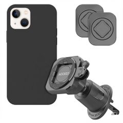Accezz EasyLock telefoonhouder auto - inclusief hoesje Apple iPhone 14 - Ventilatierooster - 360 graden draaibaar - Zwart