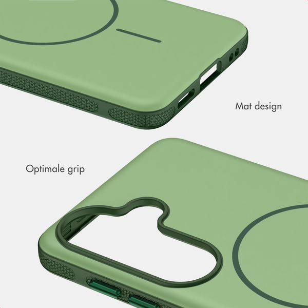 imoshion Color Backcover met Thin MagSafe Ring Samsung Galaxy S25 / S24 - Donkergroen