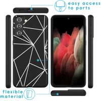 imoshion Design hoesje Samsung Galaxy S21 FE - Grafisch - Lijn Zwart