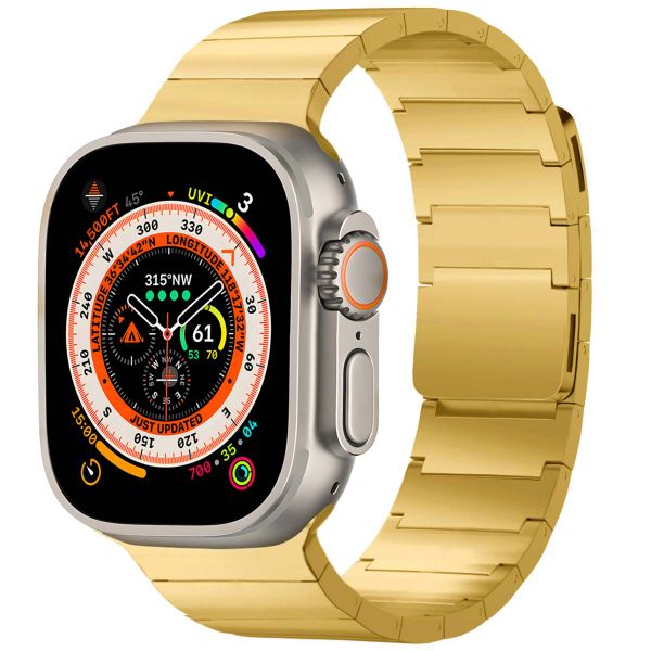 Selencia Stalen magnetisch bandje Apple Watch Series 1-10 / SE / Ultra (2) - 42/44/45/46/49 mm - Goud