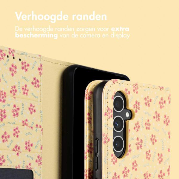 imoshion Design Bookcase Samsung Galaxy A55 - Sunny Yellow Petite Flowers