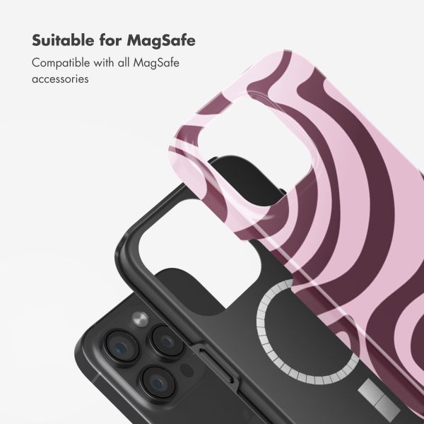 Selencia Vivid Back Cover with MagSafe Apple iPhone 15 Pro - Wavy Swirl Pink Plum