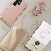 Selencia Nova Telefoonhoes met Koord en Pashouder Samsung Galaxy S25 Ultra - Dusty Rose