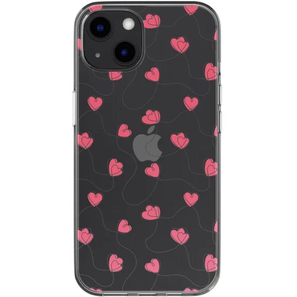 imoshion  Design hoesje iPhone 13 - Dusty Rose Connected Hearts