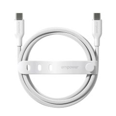 Empower by PanzerGlass Racing USB-C naar USB-C Oplaadkabel - 60W - 2 meter - Silver White