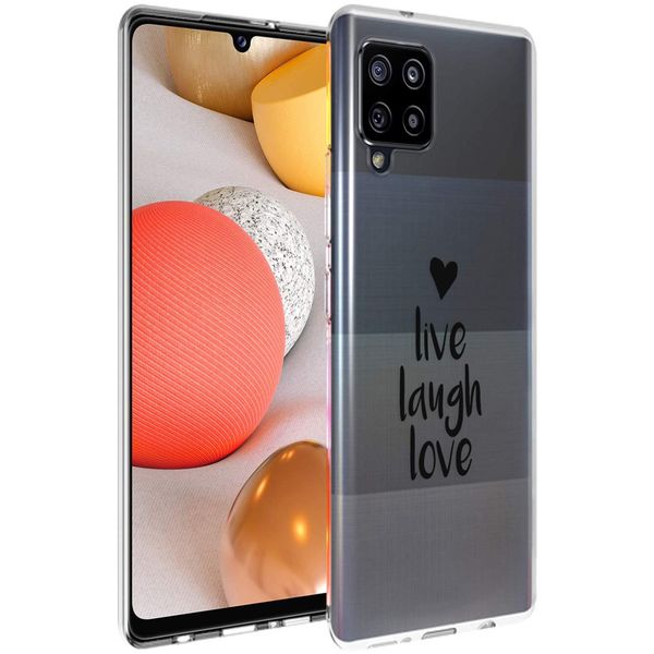 imoshion Design hoesje Samsung Galaxy A42 - Live Laugh Love - Zwart