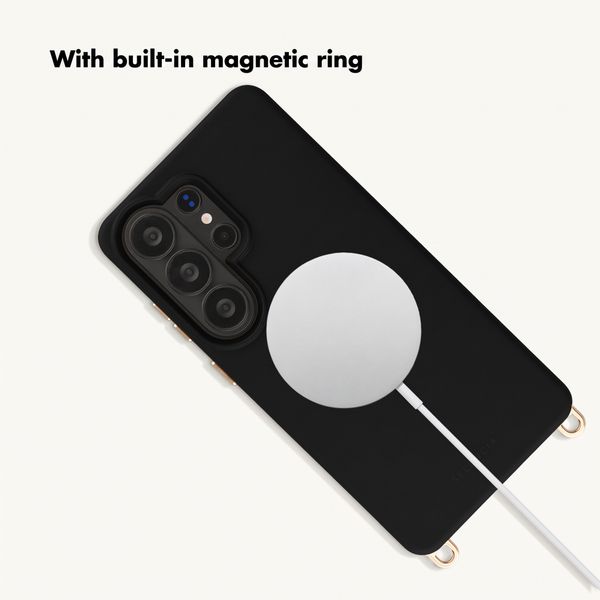 Selencia Rivièra MagSafe Back Cover with detachable hooks Samsung Galaxy S26 Ultra - Velvet Black