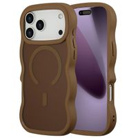 Selencia Wavy Backcover met MagSafe Apple iPhone 17 Pro Max - Mocha Brown