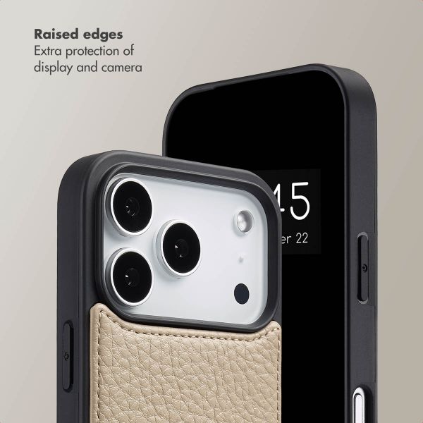 Selencia Nova Phone Case with Cord and Card Holder Apple iPhone 17 Pro - Beige