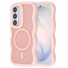 Selencia Wavy Backcover met MagSafe Samsung Galaxy S26 - Soft Pink