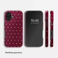 Selencia Vivid Backcover met MagSafe Apple iPhone 16 - Happy Dots Burgundy